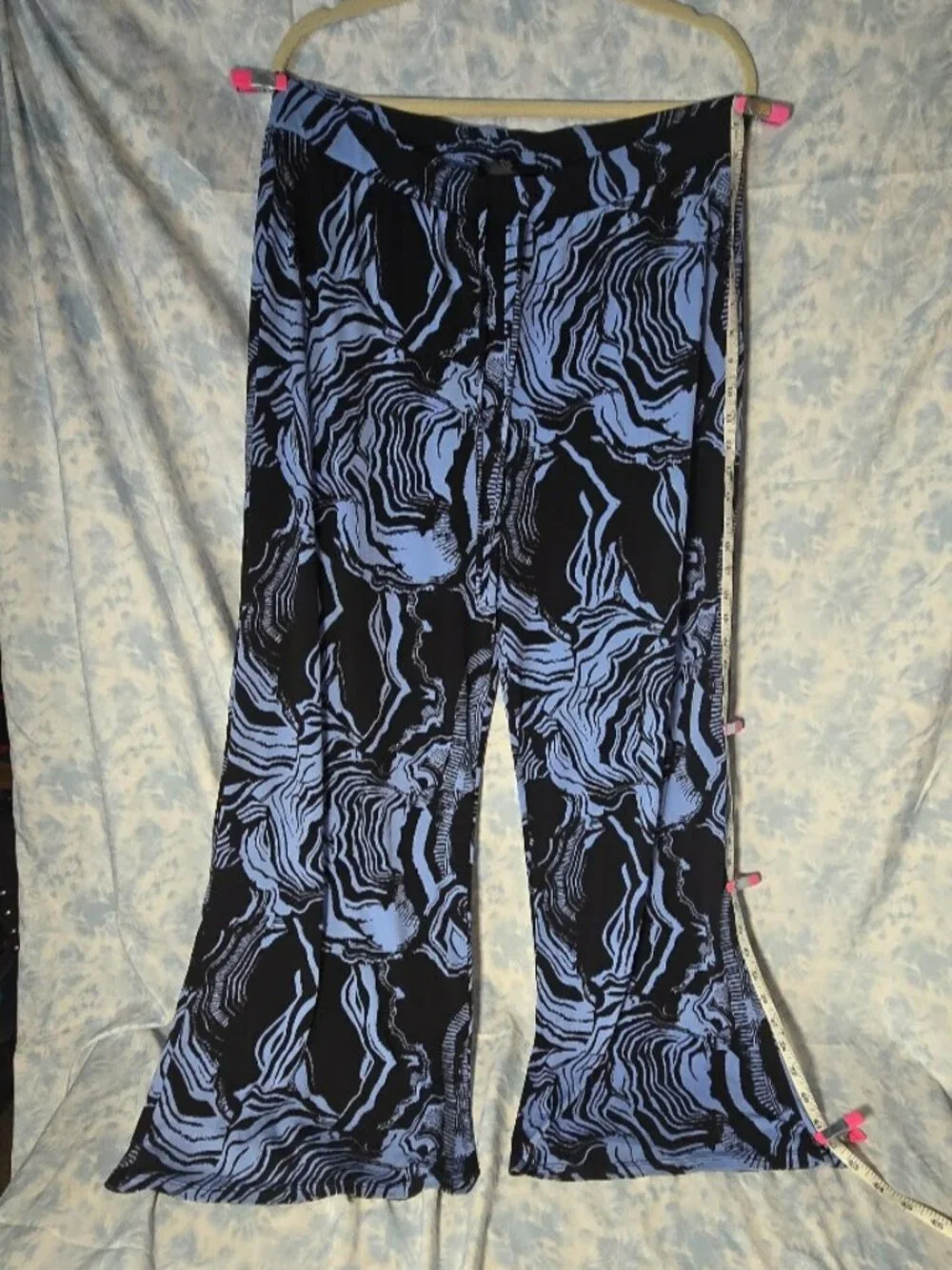 Title: Style & Co Women’s XL Blue & Black Abstract Swirl Wide Leg Palazzo Pants